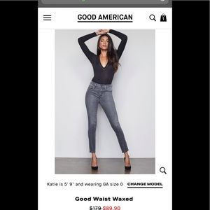 Good American Good Waist Waxed jeans